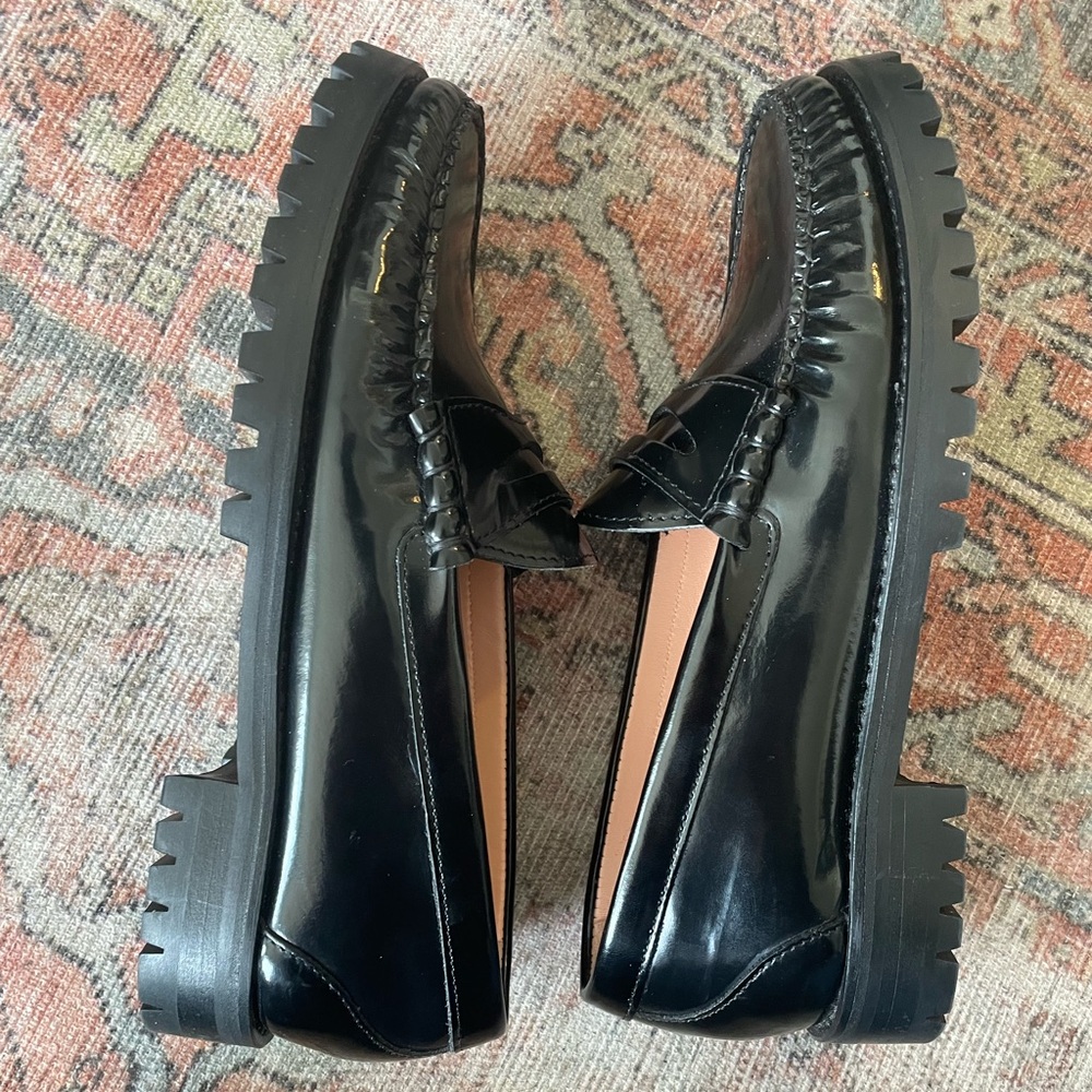 J. Crew Black Patent Leather Penny Loafers - Picture 6 of 8